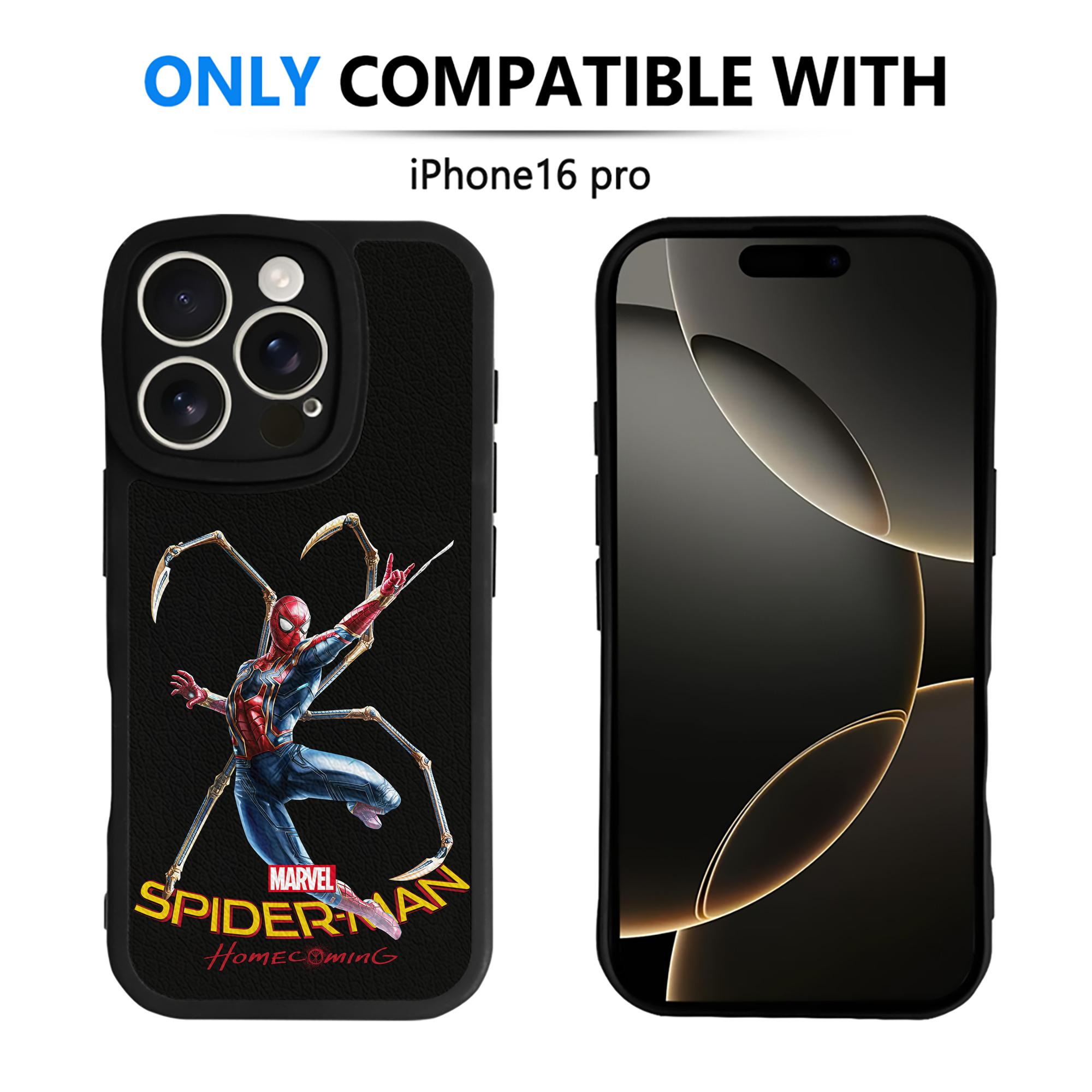 （画像用） Spider Man スパイダーマン 【iPhone 16シリーズ対応】シリコンスマホケース（レザー調） 材質：シリコン